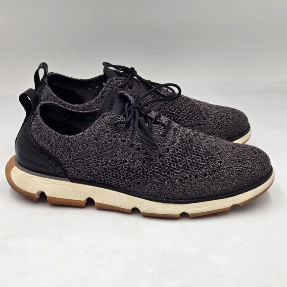 Cole Haan Mens Zerogrand C35370 Gray Knit Lace-Up Oxford Dress Shoes Size 9.5M